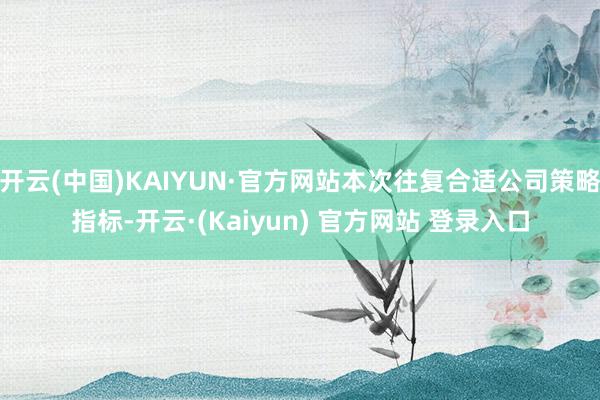 开云(中国)KAIYUN·官方网站本次往复合适公司策略指标-开云·(Kaiyun) 官方网站 登录入口