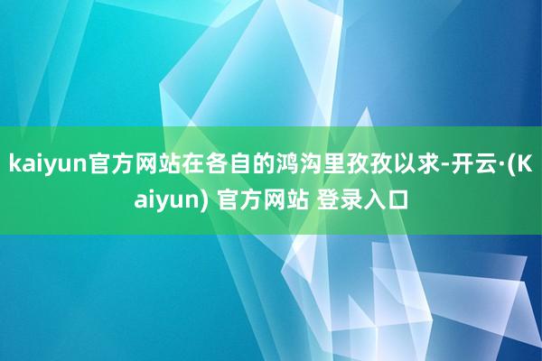 kaiyun官方网站在各自的鸿沟里孜孜以求-开云·(Kaiyun) 官方网站 登录入口
