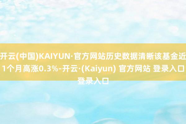 开云(中国)KAIYUN·官方网站历史数据清晰该基金近1个月高涨0.3%-开云·(Kaiyun) 官方网站 登录入口