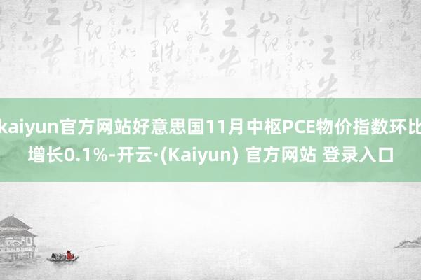 kaiyun官方网站好意思国11月中枢PCE物价指数环比增长0.1%-开云·(Kaiyun) 官方网站 登录入口