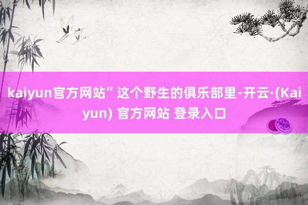 kaiyun官方网站”这个野生的俱乐部里-开云·(Kaiyun) 官方网站 登录入口