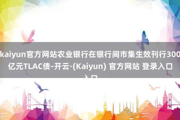 kaiyun官方网站农业银行在银行间市集生效刊行300亿元TLAC债-开云·(Kaiyun) 官方网站 登录入口
