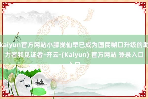 kaiyun官方网站小朦拢仙早已成为国民糊口升级的助力者和见证者-开云·(Kaiyun) 官方网站 登录入口