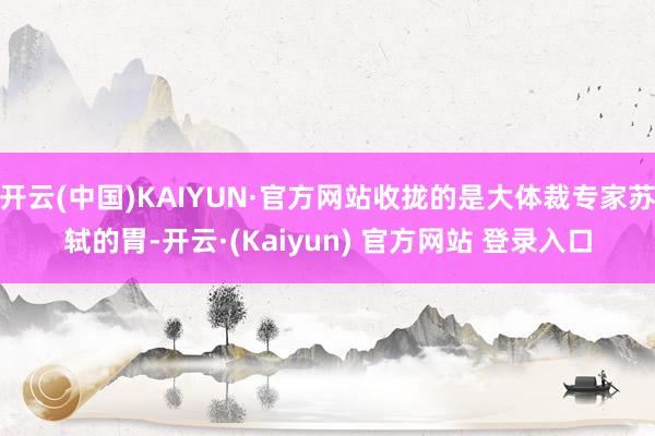开云(中国)KAIYUN·官方网站收拢的是大体裁专家苏轼的胃-开云·(Kaiyun) 官方网站 登录入口