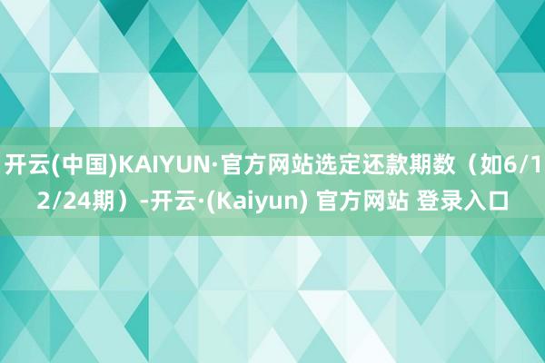 开云(中国)KAIYUN·官方网站选定还款期数（如6/12/24期）-开云·(Kaiyun) 官方网站 登录入口