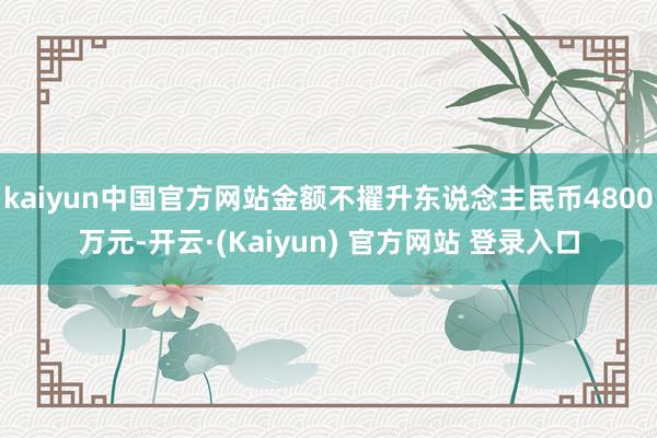 kaiyun中国官方网站金额不擢升东说念主民币4800万元-开云·(Kaiyun) 官方网站 登录入口